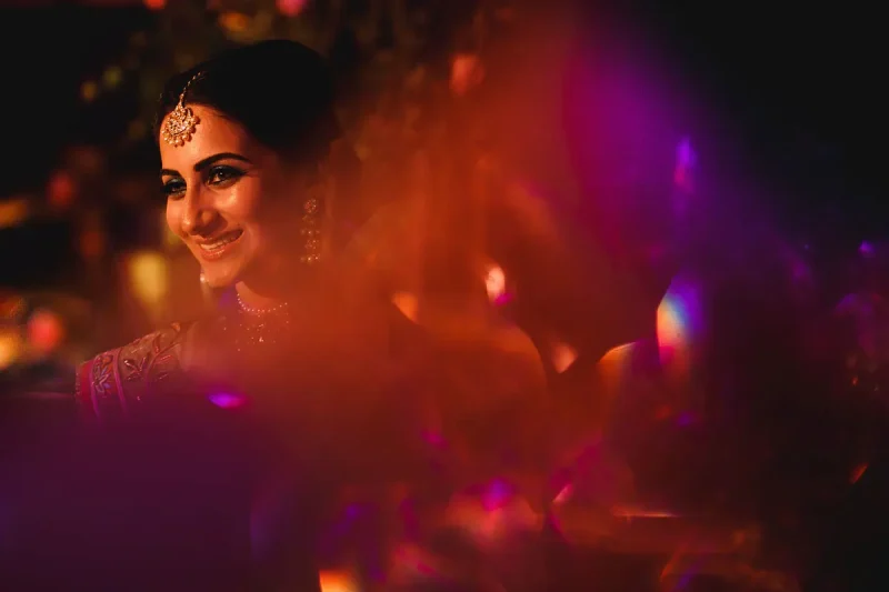 A uniquely beautiful portrait of an indian bride at her destination wedding in abu dhabi - unique indian wedding photos by Oben Studio®